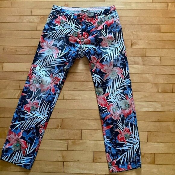 SCOTCH  SODA Bowie Floral straight Leg cotton pants Approximately Si - Picture 2 of 16